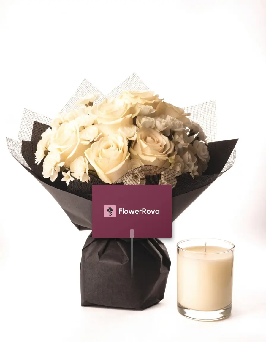 The Rice Paper beside a scented candle, product visualisation